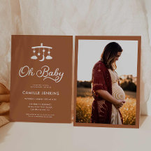 オモダンミニマルベイビーシャワー招待状