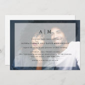 オモダンーバーレ結婚イ付きフォト招待状 招待状 (正面/裏面)