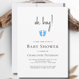 オモダンーボーイブルーベビーシャワー 招待状