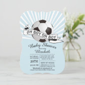 オモダンー少年サッカー少年の赤ちゃんシャワー 招待状 (スタンド正面)