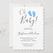 オモダン男の赤ちゃんカップル赤ちゃんシャワー 招待状 (正面)