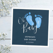 オモダン男の赤ちゃんネイビーブルーベビーシャワー スタンダードカクテルナプキン