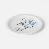 オモダン男の赤ちゃんベイビーシャワー ペーパープレート (アングル)