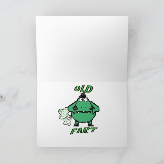 『オユーモアのあるールドファート』誕生日 カード (内部)
