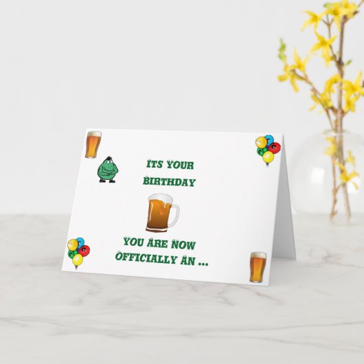 『オユーモアのあるールドファート』誕生日 カード (黄色い花)