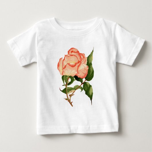 オラテモチノキ花植物水彩色 ベビーTシャツ (正面)