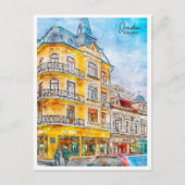 オラデアルーマニア旅行プレイスウォーターカラー ポストカード (正面)