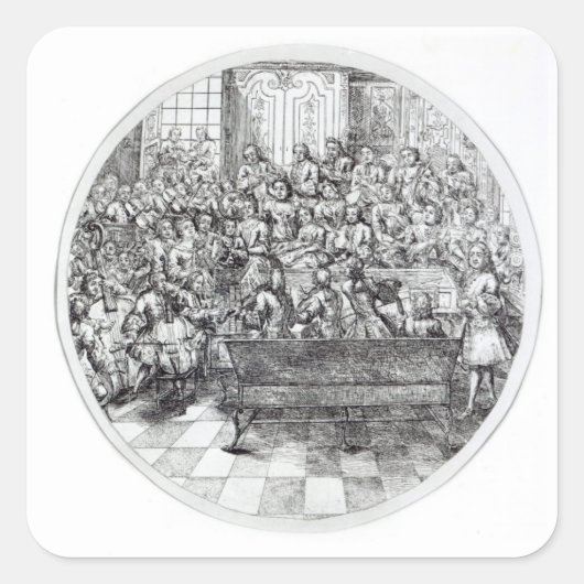 オラトリオを行うハンデル， c.1740 スクエアシール (正面)