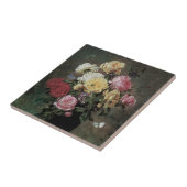 オラフ・ハーマンセンによる花瓶の花の静物 タイル (側面)
