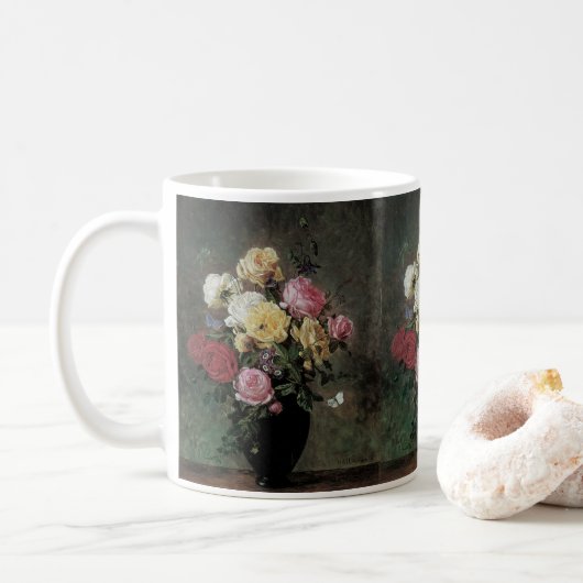 オラフ・ヘルマンセンによる花瓶の静物画 コーヒーマグカップ (ドーナツ)