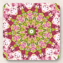 オラブズピンク&グリーンカレデスコープのコルクコースター コースター
