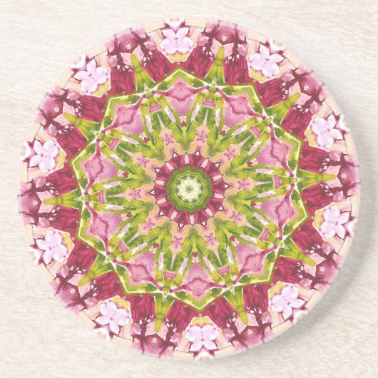 オラブズピンク&グリーンカレデスコープ コースター (正面)