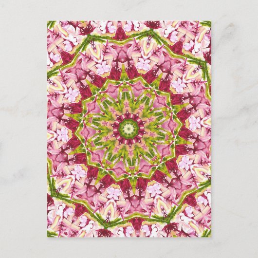 オラブズピンク&グリーンカレデスコープ ポストカード (正面)