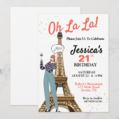 オララアニエージュパリテーマ誕生日 招待状 (正面/裏面)