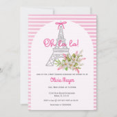 オララパリピフランスのックガールトレンディーベビーシャワー 招待状 (正面)