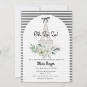 オララパリフランスのエッフェルタワーベイビーシャワー 招待状 (正面)