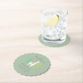 オララマ赤ちゃんシャワー緑かわいい男の子 ペーパーコースター (インサイチュ)