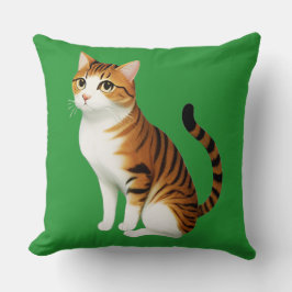 オランとブラックストライプの猫 クッション