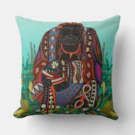 オランウタンキングターコイズ装飾用クッション クッション