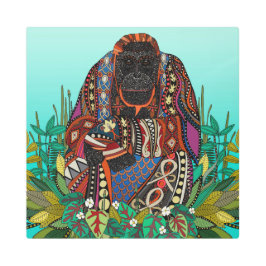 オランウタンキングターコイズ金属プリント メタルプリント