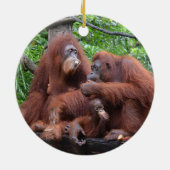 オランウタンシンガポール動物園で朝食 セラミックオーナメント (裏面)