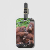 オランウタンシンガポール動物園で朝食 ラゲッジタグ (正面縦)