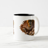 オランウタンマザーホールディング2ベビー ツートーンマグカップ (正面右)