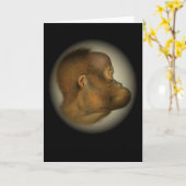 オランウタンモンキー顔ワイルドレインフォレストプリメイトアペ カード (黄色い花)