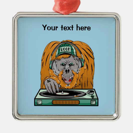 オランウタンレコード メタルオーナメント (正面)