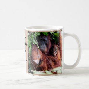 オランウータンによって危険にさらされる動物を救って下さい コーヒーマグカップ