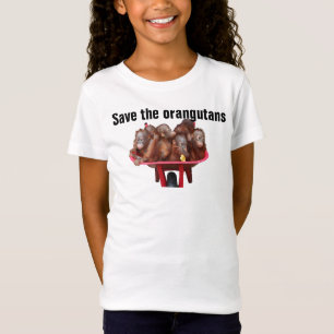 オランウータンによって危険にさらされる動物を救って下さい Tシャツ