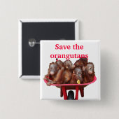 オランウータンのかわいいベビーを救って下さい 缶バッジ (正面&裏面)