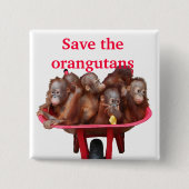 オランウータンのかわいいベビーを救って下さい 缶バッジ (正面)