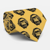 オランウータンのアニマルプリントの金ゴールド ネクタイ (ロール)