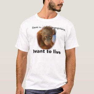 オランウータンの保存の絶滅危ぐ種 Tシャツ