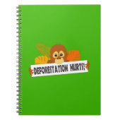 オランウータンの動物保全森林破壊が痛む ノートブック (正面)