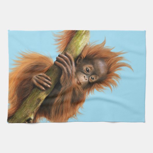 オランウータンの台所タオル16" x 24" キッチンタオル (横)