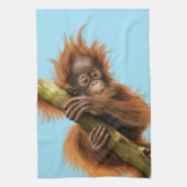 オランウータンの台所タオル16" x 24" キッチンタオル (縦)