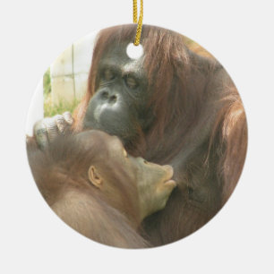 オランウータンの母乳で育てること セラミックオーナメント
