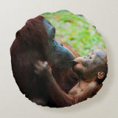オランウータンの親子 ラウンドクッション (裏面)