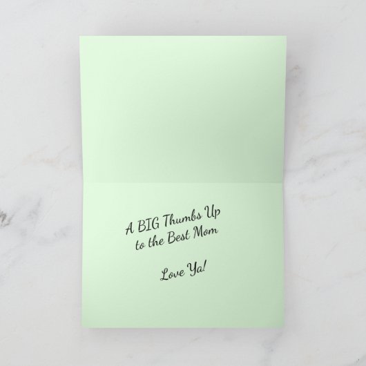 オランウータンの親指アップの母の日カード カード (内部)