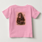オランウータンの赤ちゃんと葉 ベビーTシャツ (裏面)