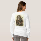 オランウータンの赤ちゃんと葉 Tシャツ (裏面フル)