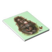 オランウータンの赤ちゃんと蝶 ノートパッド (アングル)