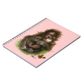 オランウータンの赤ちゃんと蝶 ノートブック (左側)