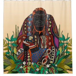 オランウータンキングコーンシルク シャワーカーテン