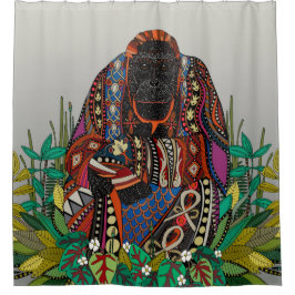 オランウータンキングピューターシャワーカーテン シャワーカーテン