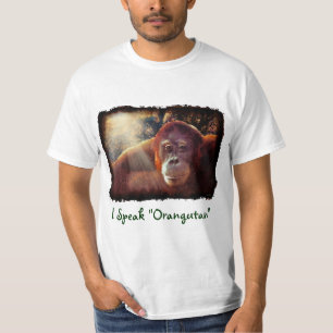 オランウータンサポーター赤いサル野生動物アートシャツ Tシャツ