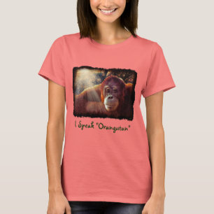 オランウータンサポーター赤いサル野生動物アートシャツ Tシャツ