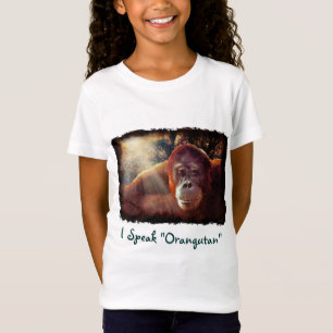 オランウータンサポーター赤いサル野生動物アートシャツ Tシャツ